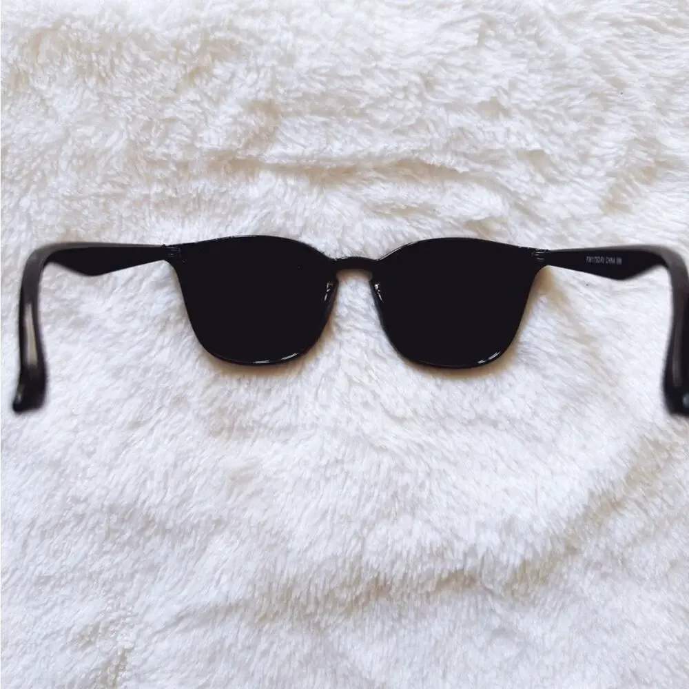 Milo Black W/ Blue Lenses Oversized Oval Horn Rims Sunglasses